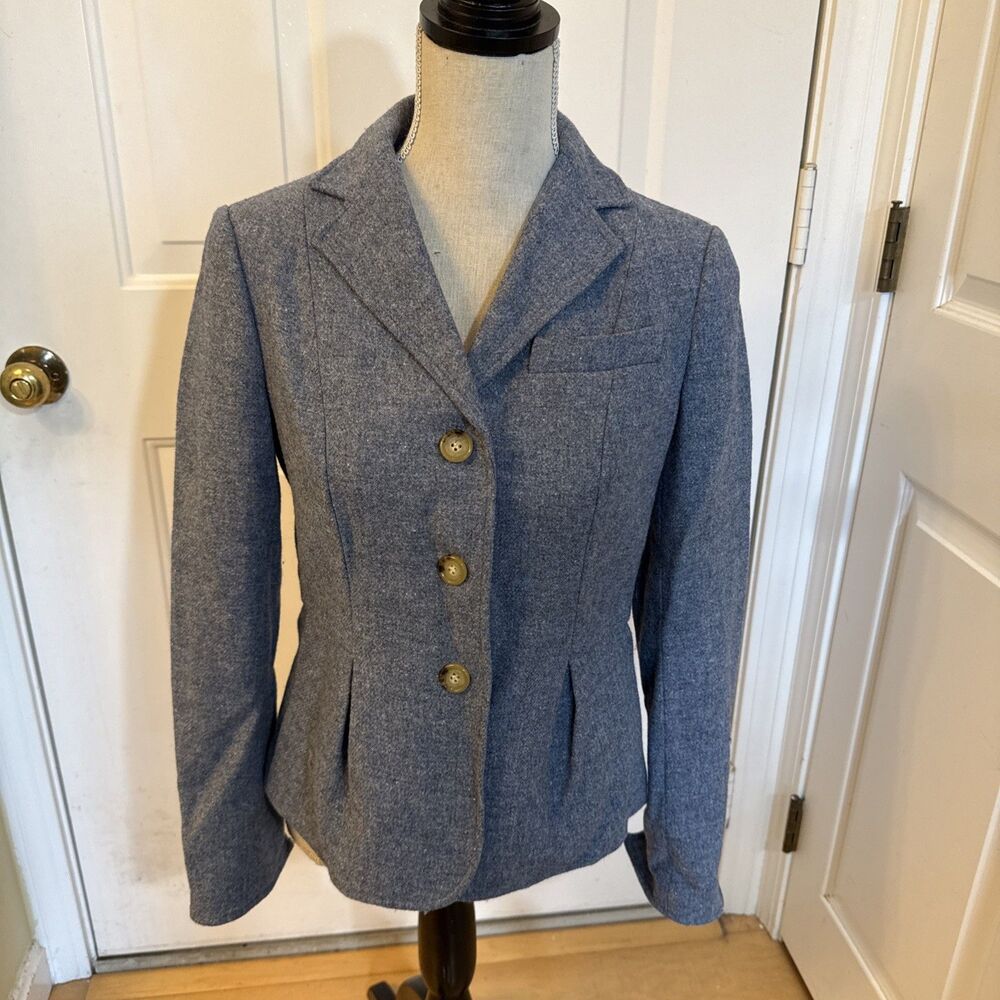 BLUE WOOL BLAZER Talbots Women’s Size 4 Longsleeve Light Blue Jacket